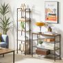 NEW SALE | Ladder Shelf,5-Tier Storage Shelves,Small Bookshelf,Shelving Unit with Metal Frame,Vintage Industrial Plant Display Stand,Bookcase for Living Room, Home Office Image 4
