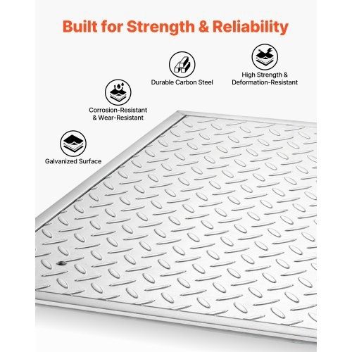 Manhole Cover with Frame, 600 x 600mm Square Septic Tank Lid with Base, Heavy-Duty Slip-Resistant Carbon Steel Drain Channel Inspection