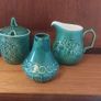 Lovely Vintage Retro Extremely Rare 70's Jade Green Milk Jug Made by Celtic Kilrush in the Fabulous and Rare Irish Earl Pattern featuring a Cherry and Foliage Motif Image 9