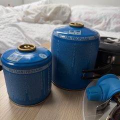 Camping Stove Set with Cookware and Gas Canisters