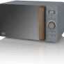 20L Nordic Digital LED Microwave, 6 Power Levels, Wood Effect Handle, Soft Touch Housing and Matte Finish, 800W, Slate Grey, SM22036LGRYN Image 2