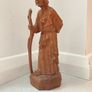 Vintage Wooden hand Carved Asian Figurine old Korean woman with a stick Image 2