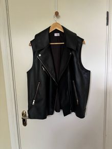 Savida sleeveless leather jacket
