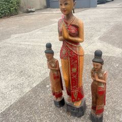 Asian wooden statues