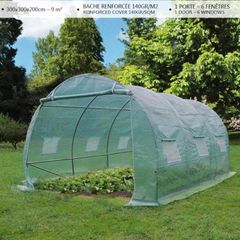 Polytunnel Greenhouse 3x3x2m 9m Squared Poly Tunnels Gardening Walk In Pollytunnel Tent with Steel Frame (FREE POSTAGE)