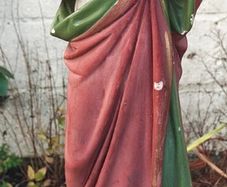 Vintage Chalkware Sacred Heart Statue 17 Inches Approx