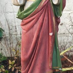 Vintage Chalkware Sacred Heart Statue 17 Inches Approx