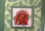Handmade X-stitched Greeting  Cards:- Orang-utan