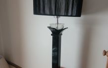 Stunning Black and Clear Crystal Table Lamp by Galway Crystal