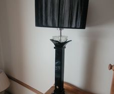 Stunning Black and Clear Crystal Table Lamp by Galway Crystal