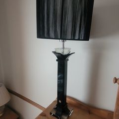 Stunning Black and Clear Crystal Table Lamp by Galway Crystal