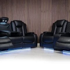 Ashbyrne electric Recliner Sofa black