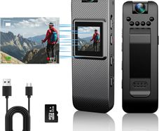 Mini Body Camera, HD 1080P Wearable Body Cam, Small Pocket Camera with 32GB SD Card, Night Vision, 1.3-inch Display, 180 Rotating Lens, Portable Video Recorder for Law Enforcement Sports Delivery