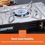 Portable Camping Gas Stove, Double Burner BBQ Cooker, Outdoor Grill Plate Automatic Ignition System, Butane Can - BBQ Caravan Outdoor Image 6