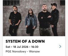 System of a down ticket x1 (Warsaw)