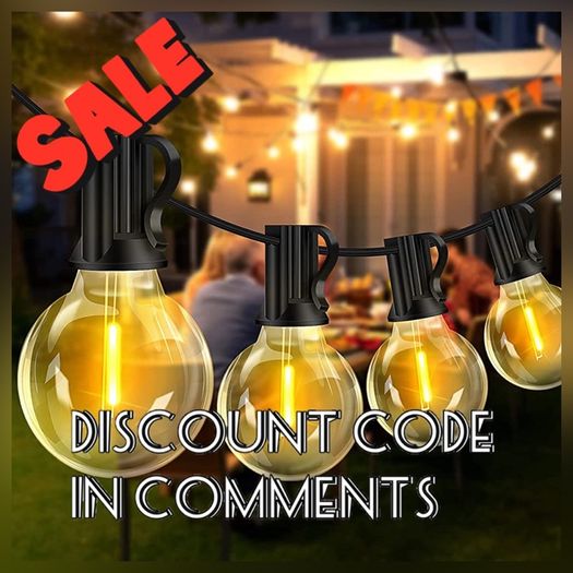 Outdoor String Lights 65.5ft Garden Festoon Light Mains Powered with 30+3 Shatterproof G40 LED Bulbs, Waterproof Hanging Patio Lighting for Indoor (FREE SHIPPING)