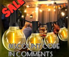 Outdoor String Lights 65.5ft Garden Festoon Light Mains Powered with 30+3 Shatterproof G40 LED Bulbs, Waterproof Hanging Patio Lighting for Indoor (FREE SHIPPING)