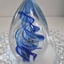 Vintage Blue Swirl Art Glass Ornament / Paperweight Image 3