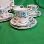 Vintage Arklow Bone China Blue Roses Tea Set | Fine Irish Porcelain with Gold Trim Image 10