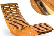 Swing Lounger FSC Certified Acacia Wood Ergonomic Rocker Function Garden Lounger Sun Lounger Relaxing Lounger Sauna Lounger