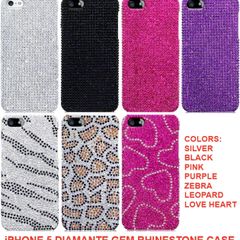 New Iphone 5 Diamante Gem Rhinestone Case Cover In Various Colors & Design