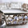 Vintage Sterling Silver 925 Bangle Moonstone Bracelet length 8,5" - 50,02g Image 7