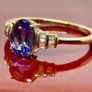 Gold Ring with Tanzanite and Diamonds Image 7