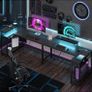 147CM L-Shaped Gaming Desk with RGB Lights & Power Outlets Image 10