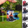 Motocross Boots Helmet Keychain Image 2