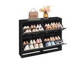 Slim Shoe Cabinet with 4 Flaps and Adjustable Dividers