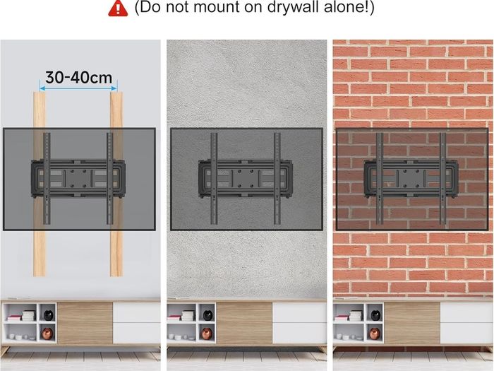 TV Wall Mount Bracket for 26-70 Inch, Swivels Tilts Extends Double Arm, Holds up to 45kg, VESA