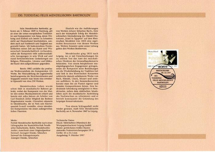 1997 Bundes Republic Deutschland (Germany) Federal Annual Stamp EFT Collection incl 45 images of contents