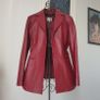 Red Leather Jacket Size Uk 14 Image 6