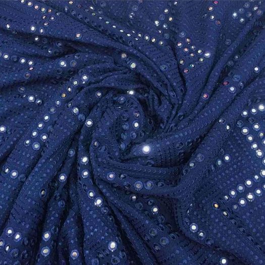 Navy Blue Lehenga Choli with Embroidery & Sequence Work - Un stitched (Size: XS-S-M-L)