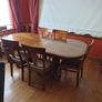Oak dining table and 10 chairs Image 2