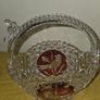 Vintage Hofbauer Red Bird Crystal Basket Image 6