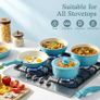 11Pcs Pots and Pans Set with Detachable Handle, Pans Set with Ceramic Non-Stick Coating, Induction Stackable Cooking Pots Set, Mobile Cookware Set Ovenproof Safe, Blue Gradient Image 3