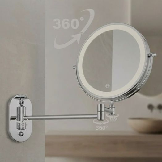 Makeup Cosmetic Vanity Mirror Bathroom Dressing Room Vanity Table Dual LED Battery USB Charging Black Chrome Brushed Vintage Gold