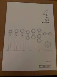 Mission Speakers - User's Manual - various recent models