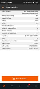 Mercedes ML BRAKE Disc