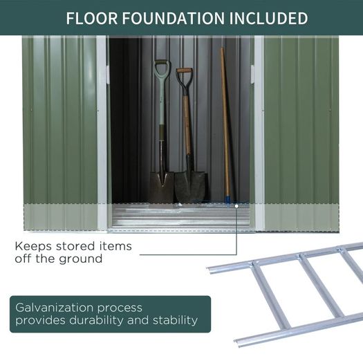 NEW SALE | Garden Storage Shed w/ window Double Door Green