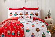 Catherine Lansfield Christmas Robins Christmas Duvet Set- King Size Reversible