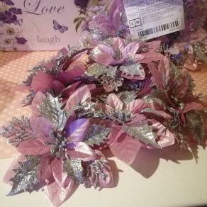 Bag of Pink Glittery Flower tops