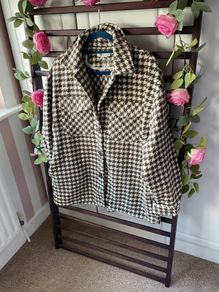 jacket bnwt brown check herringbone Shacket jacket size large