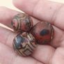 Vintage Etched Carnelian Agate Lot of 3 Beads Image 4
