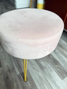 Pink velvet Footstool