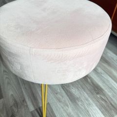 Pink velvet Footstool