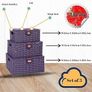 Set of 3 Resin Woven Storage Basket Box With Lid & Lock (Purple) Image 5