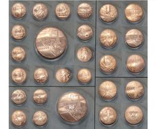 France 0.25 Euro Copper Coin Full Set (21 Coins) Paris Olympic Paralympic Games