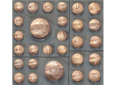 France 0.25 Euro Copper Coin Full Set (21 Coins) Paris Olympic Paralympic Games